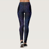 Blauw en Paars poreus patroon Leggings (Achterkant)