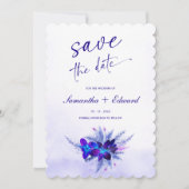 Blauw en Paars Save the Date Kaart Ideeën (Voorkant)