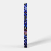 Blauw en paars slangenhuid iPhone hoesje (Rechterkant)