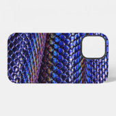 Blauw en paars slangenhuid iPhone hoesje (Achterkant horizontaal)