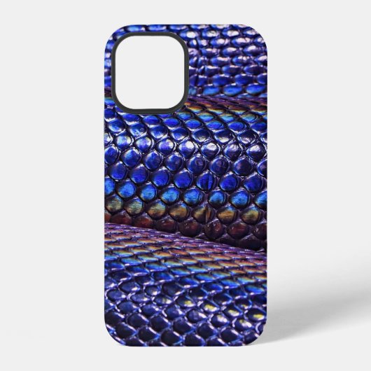 Blauw en paars slangenhuid iPhone hoesje (Achterkant)