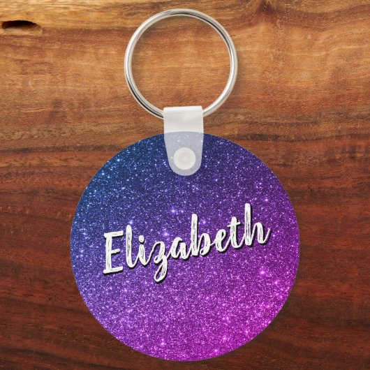 Blauw en Paars sterrenstelsel Sleutelhanger voor a (Voorkant)