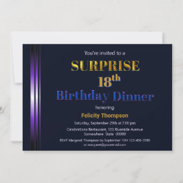 Blauw en Paars verrassingsjaar 18e geboortedag Kaart