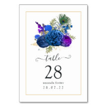 Blauw en Paars Vintage Pauw Bloemmotief
