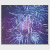 blauw en paars vuurwerk cadeaupapier (Vlak)