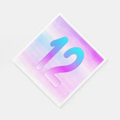 Blauw en Paarse 12e Verjaardags Papier Servet (Hoek)