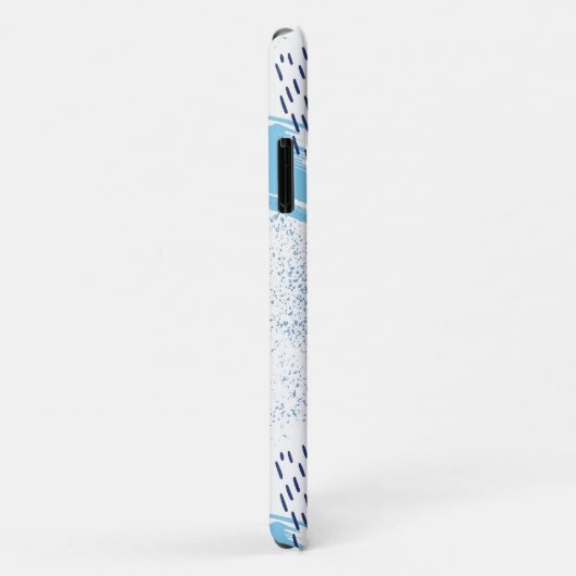 Blauw en Paarse Abstracte Patroon Monogram Case-Mate iPhone Case (Achterkant/rechts)