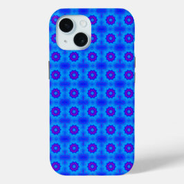 Blauw en paarse afrikaanse printpatroon iPhone 15 case