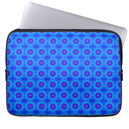 Blauw en paarse afrikaanse printpatroon laptop sleeve