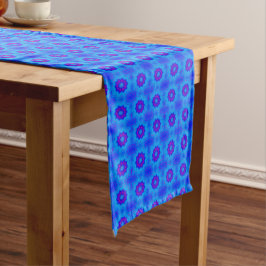 Blauw en paarse afrikaanse printpatroon medium tafelloper