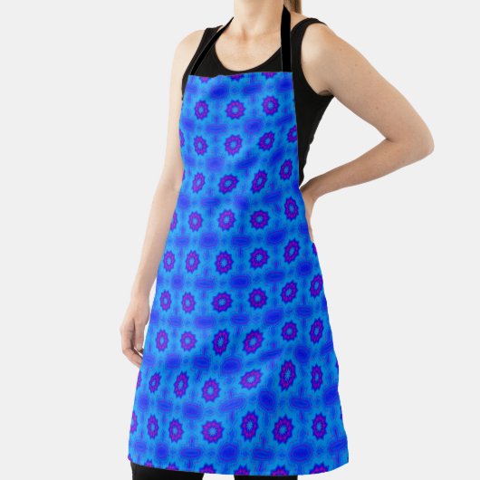 Blauw en paarse afrikaanse printpatroon schort (Insitu)