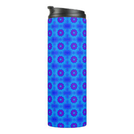 Blauw en paarse afrikaanse printpatroon thermosbeker