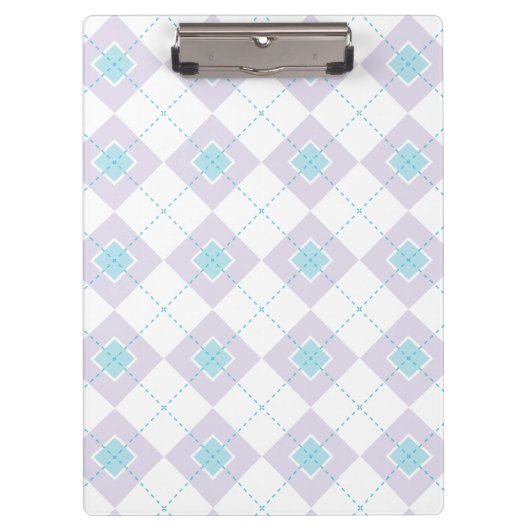 Blauw en Paarse Argyle Klembord (Voorkant)