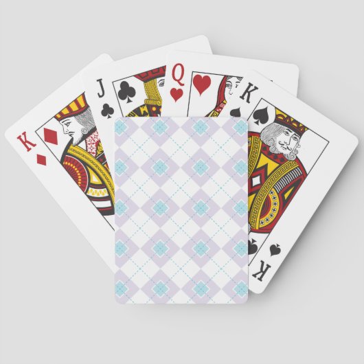 Blauw en Paarse Argyle Pokerkaarten (Achterkant)
