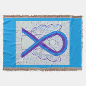 Blauw en Paarse Awareness Lint Engel Dekens Deken (Voorkant)
