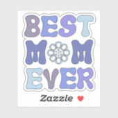 Blauw en Paarse Beste Moeder Ever Vinyl Sticker (Vel)
