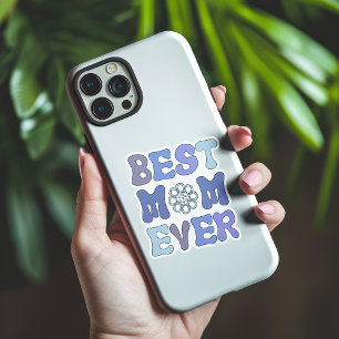 Blauw en Paarse Beste Moeder Ever Vinyl Sticker