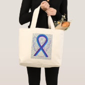 Blauw en Paarse Bewustzijnslint Art Canvas tas (Voorkant (product))