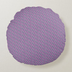 Blauw en Paarse bladeren Rond Kussen