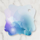 Blauw en Paarse Bloemen Bruiloft Ontwerp Bedankjes Labels (Achterkant)