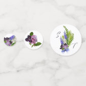 Blauw en paarse bloemen confetti (Voorkanten)