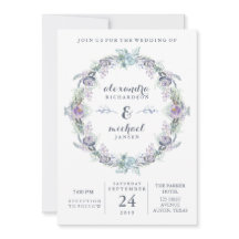 Blauw en Paarse Bloemen Krans Bruiloft