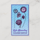 Blauw- en paarse bloemen ❊ Mid- en hanenhouderij Visitekaartje (Voorkant)