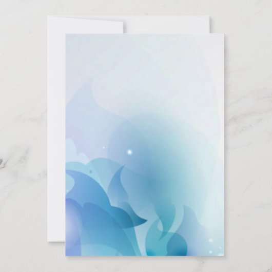 Blauw en Paarse Bloemen Ontwerp Bruiloft Uitnodigi Kaart (Achterkant)