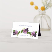 Blauw en paarse bloemen plaatskaartje (Achterkant)