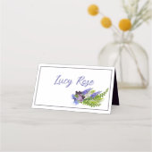 Blauw en paarse bloemen plaatskaartje (Voorkant)