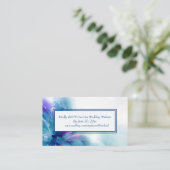 Blauw en Paarse Bloemenbruiloft RSVP Informatiekaartje (Staand voorkant)