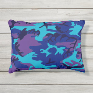 Blauw en Paarse Camouflage 12x16 Buitenkussen