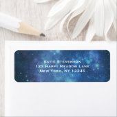 Blauw en Paarse Cosmic Space Afbeelding Etiket (Insitu)