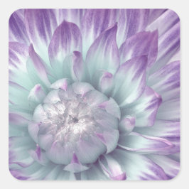 Blauw en Paarse Dahlia - Huwelijksenvelopzegel Vierkante Sticker