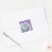 Blauw en Paarse Dahlia - Huwelijksenvelopzegel Vierkante Sticker (Envelop)