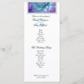 Blauw en Paarse Dahlia Lace Accent Trouwprogramma Programmakaart (Voorkant)