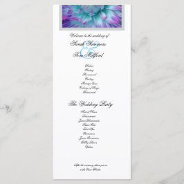 Blauw en Paarse Dahlia Lace Accent Trouwprogramma Programmakaart