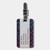 Blauw en paarse Damask Bagagelabel (Voorkant verticaal)
