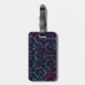 Blauw en paarse Damask Bagagelabel (Achterkant verticaal)