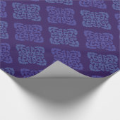Blauw en Paarse damast Cadeaupapier (Hoek)