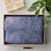 Blauw en Paarse damast patroon op verfrommelde tex Tissuepapier (Geschenk)