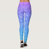 Blauw en paarse faux glitter ombre leggings (Achterkant)