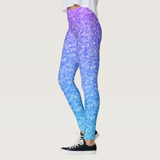 Blauw en paarse faux glitter ombre leggings (Links)