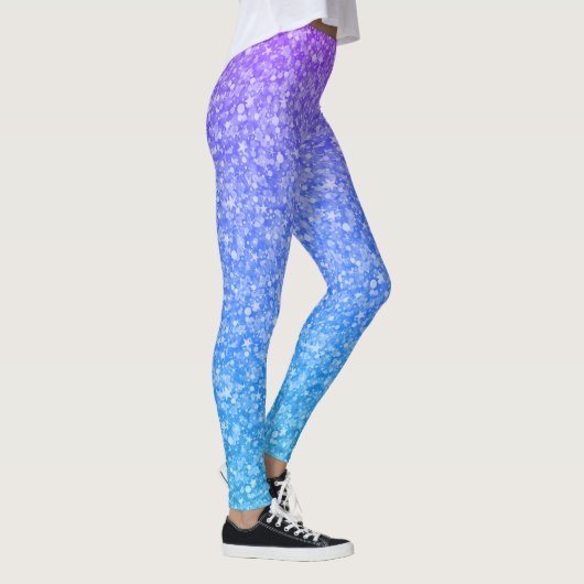 Blauw en paarse faux glitter ombre leggings (Rechts)