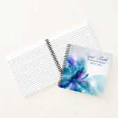 Blauw en Paarse Floral Wedding Gastenboek Notitieboek (Binnen)