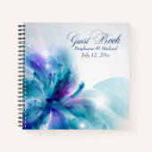 Blauw en Paarse Floral Wedding Gastenboek Notitieboek (Voorkant)
