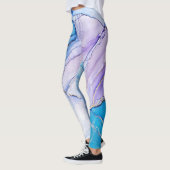 Blauw en Paarse gemarmerd Leggings (Links)