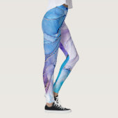 Blauw en Paarse gemarmerd Leggings (Rechts)