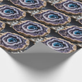 Blauw en Paarse Geode Cadeaupapier (Hoek)