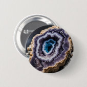Blauw en Paarse Geode Ronde Button 5,7 Cm (Voorkant /achterkant)